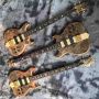 Custom Maple Burst Neck Through Body 4 Strings Electric Guitar Bass with Active Pickup 