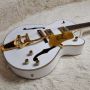 Custom Hollow Body white Jazz Gret Electric Guitar in White Color