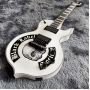 Custom Grand Zakk Wylde Audio Stage Played/Signed Electric Guitar in White Color Bound Ebony Fretboard Block Inlays