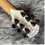 Custom Grand Zakk Wylde Audio Stage Played/Signed Electric Guitar in White Color Bound Ebony Fretboard Block Inlays