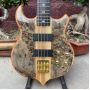 Custom Alem bisBurst Maple Top 4 Strings Neck Through Body Bass Guitar Ebony Fingerboard