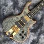 Custom Alembic LED Style Mark King 5 Omega Cut Bottom Shape Neck Through Body Flamed Maple Top 5 Strings Bass Guitar