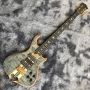 Custom Alembic LED Style Mark King 5 Omega Cut Bottom Shape Neck Through Body Flamed Maple Top 5 Strings Bass Guitar