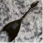 Custom Electric Guitar with Black Red Stripe Customizable Shape and Logo