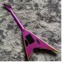 Custom Color Stripes Jack V Special Irregular Shape Rr Electric Guitar with Ebony Fingerboard Active Pickup