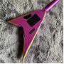 Custom Color Stripes Jack V Special Irregular Shape Rr Electric Guitar with Ebony Fingerboard Active Pickup