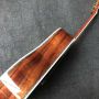 Custom Round Body 41 Inch Solid KOA Wood Abalone Binding Life Tree Inlay Umbrella Logo Acoustic Guitar 45mm Nut Width