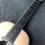 Custom Round Body 39 Inch OO AAAAA Solid KOA Wood Abalone Binding Life Tree Inlay Umbrella Logo Acoustic Guitar 45mm Nut Width