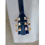 Custom Real Abalone Binding D Dreadnought Viper Blue Quilted Maple Wood Back Side Solid Acoustic Guitar