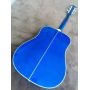 Custom 41 Inch Solid Spruce Wood Top Hummingbird Black Ebony Fingerboard Acoustic Guitar in Blue Color