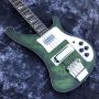 Custom Ricken 4003 Fireglo Electric Bass Transparent Green Color 4 Strings Rick Bass with Oval Output Jack 