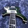Custom Ricken 4003 Fireglo Electric Bass Transparent Green Color 4 Strings Rick Bass with Oval Output Jack 