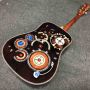 Custom Deluxe D200 Solid Spruce Acoustic Guitar All Solid Rosewood Back and Sides in Glossing Finishing D-200 Folk Acoustic Electric Guitar