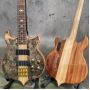 Custom Alembic Style Stanley Clark 4 Strings Electric Bass Guitar Neck Through Body with Gold Hardware and Abalone Inlay