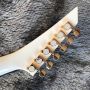 Custom Irregular Special Shape V Body Electric Guitar in White Accept Customized Guitar Bass Order