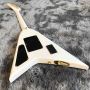 Custom Irregular Special Shape V Body Electric Guitar in White Accept Customized Guitar Bass Order