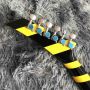 Custom Irregular Shape Body Electric Guitar in Yellow Color Accept Guitar Bass OEM Order