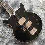 Custom irregular shape body electric guitar in black color