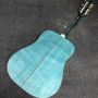 Custom Flamed Maple Back Side Deluxe AAAA All Solid DOVE Acoustic Guitar Birds in flight Viper Blue Green 12 Strings Dreadnought Guitar 