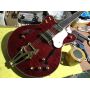 Custom Double F Hollow Body Jazz Electric Guitar with Golden Tremolo Quilted Flame Maple Top Guitar