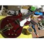 Custom Double F Hollow Body Jazz Electric Guitar with Golden Tremolo Quilted Flame Maple Top Guitar