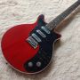 Custom BM BrianM Clear Red Guitar Black Pickguard 3 Signature pickups Tremolo Bridge 24 Frets Double Vibrato