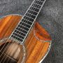 Custom OOO 28AA Solid KOA Back Side Cutaway Body Abalone Binding Ebony Fingerboard Open Tuner Acoustic Guitar