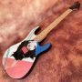 Custom Grand B.C. R Gunslinger 1988 Peach/Nude/Green Hand Painting B.C R Electric Guitar with Fret Binding