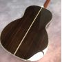 Custom 39 Inch OOO Body Sunset Red Ebony Fingered Abalone Shell Inlaid Acoustic Guitar