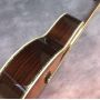 Custom 39 Inch OOO Body Sunset Red Ebony Fingered Abalone Shell Inlaid Acoustic Guitar