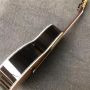 Custom Solid Rosewood Back Side Abalone Binding Slotted Headstock Acoustic Guitar in Yellow Painting