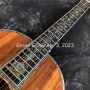 Custom Grand 39 Inch Real Abalone Ebony Fingerboard Solid KOA Back Side Acoustic Guitar Accept OOO, OM, D Body Custom Guitar OEM