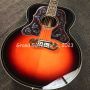 Custom Grand Factory OEM with Soundhole Pickup Jumbo SJ200dp Spruce Maple Acoustic Guitar with Double Pickguard Cocobolo Back Side
