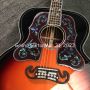 Custom Grand Factory OEM with Soundhole Pickup Jumbo SJ200dp Spruce Maple Acoustic Guitar with Double Pickguard Cocobolo Back Side