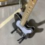Custom Maple Fingerboard Tele Electric Guitar in Black Color with White Double Binding and Chrome Hardware