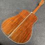 Custom 41 inch solid koa wood acoustic guitar abalone binding