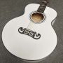 Custom 38 inch Jumbo solid wood mini guitar handmade professional white sj200 acoustic guitar