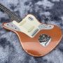 Custom JAGUAR FENDE Electric Guitar Golden Yellow Body Made Old Retro Antique Electric Guitar
