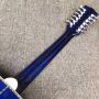 Custom 12 Strings 43 Inch Jumbo Flamed Maple Back Side Acoustic Guitar in Blue Color