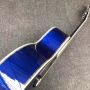 Custom 12 Strings 43 Inch Jumbo Flamed Maple Back Side Acoustic Guitar in Blue Color