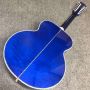 Custom 12 Strings 43 Inch Jumbo Flamed Maple Back Side Acoustic Guitar in Blue Color