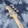 Custom made sunset color jazz 5 strings JAZZ electric bass maple headstock fretboard inlaid with shells