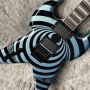 Custom 6 Strings Electric Guitar Zakk Wylde Audio Bullseye Cream Blue V Guitars HH Pickups Rosewood Fingerboard Maple Neck