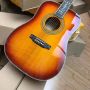 Custom 41 inch solid wood spruce ebony fingerboard abalone shell inlaid acoustic guitar
