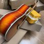 Custom 41 inch solid wood spruce ebony fingerboard abalone shell inlaid acoustic guitar