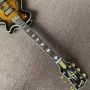 Custom F hollow body Tiger flame top Jazz Electric Guitar with vibrato system