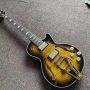 Custom F hollow body Tiger flame top Jazz Electric Guitar with vibrato system