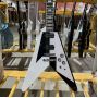 Custom Grand Fly-V Electric Guitar Solid Body Rosewood Fingerboard Black and White Color