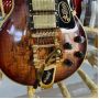Custom Grand Electric Guitar Decayed Maple Top with Bigsby Tremolo Bridge Yellow Binding Gold Hardware in Tobacco Sunburst Color