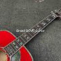 Custom 41 Inch 12 Strings Flamed Maple Neck Back Side Dove GB Style Acoustic Guitar in Red Finishing Color